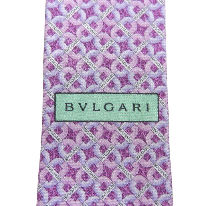 Pristine BVLGARI tie purple silk mens