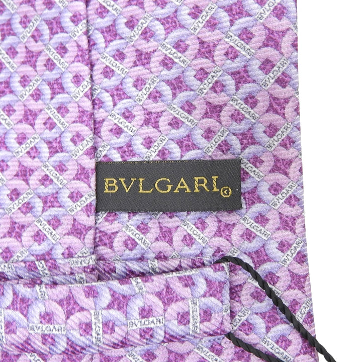 Pristine BVLGARI tie purple silk mens