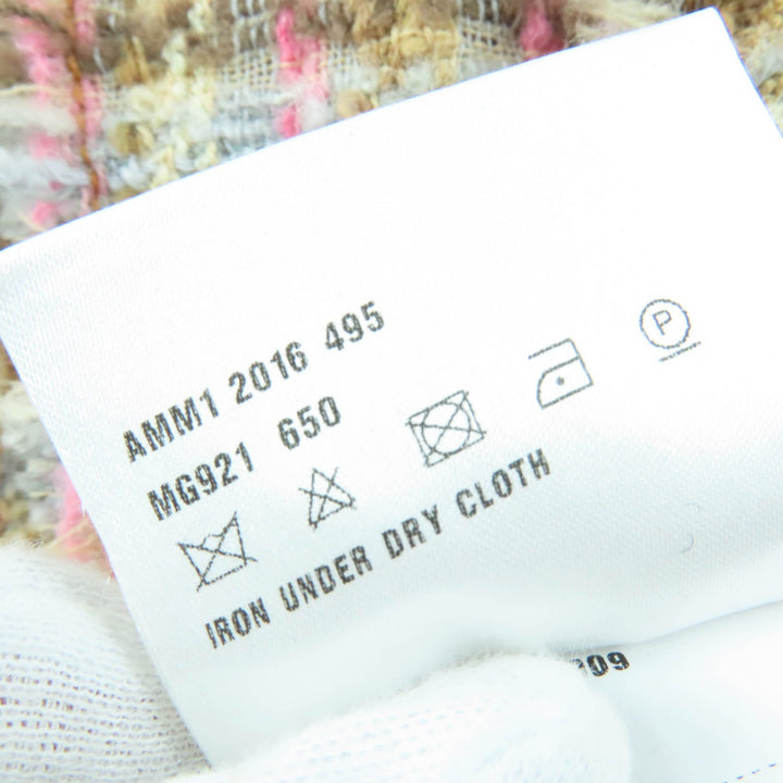 Great MIUMIU Mini skirt Tweed Pleated multicolor Virgin wool Women 38 MG921