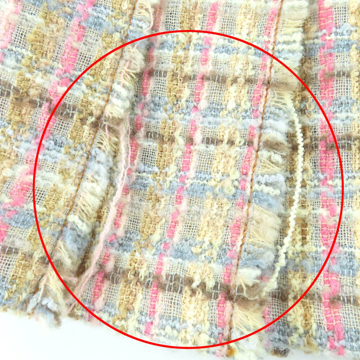 Great MIUMIU Mini skirt Tweed Pleated multicolor Virgin wool Women 38 MG921