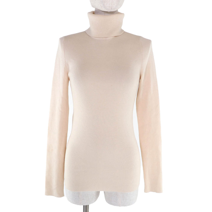 Great GUCCI knit GG logo turtleneck long sleeve wool Ivory wool Women M 467680