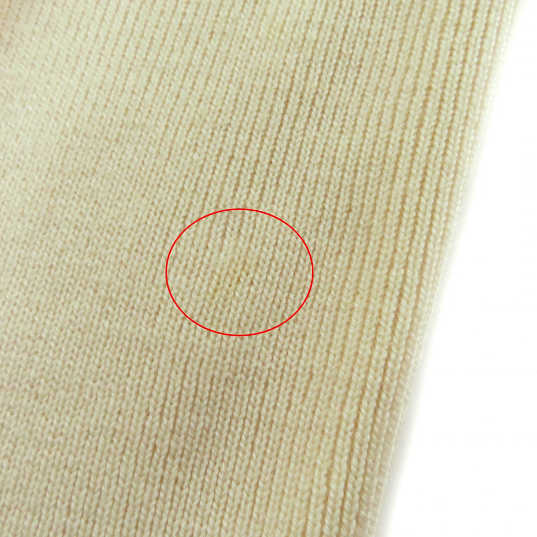 Great GUCCI knit GG logo turtleneck long sleeve wool Ivory wool Women M 467680