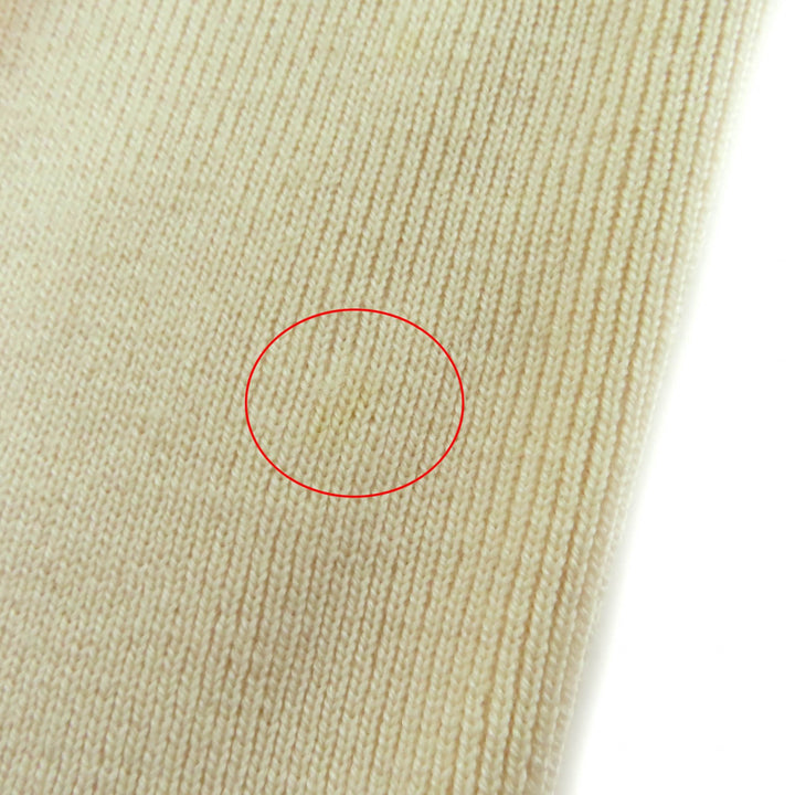 Great GUCCI knit GG logo turtleneck long sleeve wool Ivory wool Women M 467680