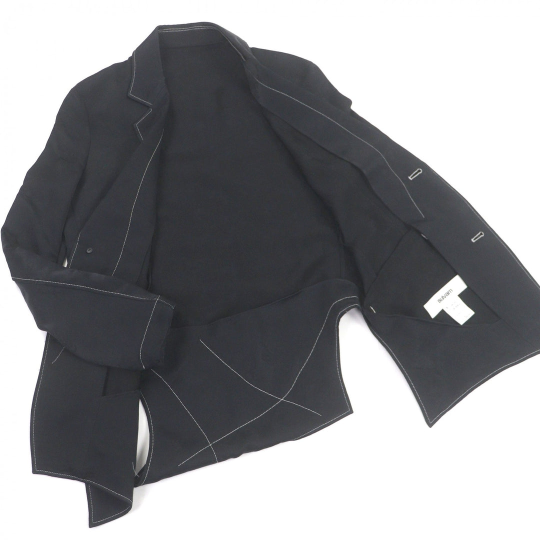 Excellent sulvam tailored jacket Stitch 2 button jacket All-over stitch design