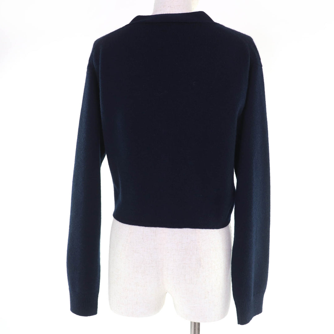 Excellent MIUMIU cardigan Logo patch cropped long sleeve knit cashmere 36 MMF865