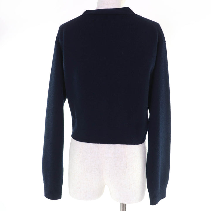 Excellent MIUMIU cardigan Logo patch cropped long sleeve knit cashmere 36 MMF865