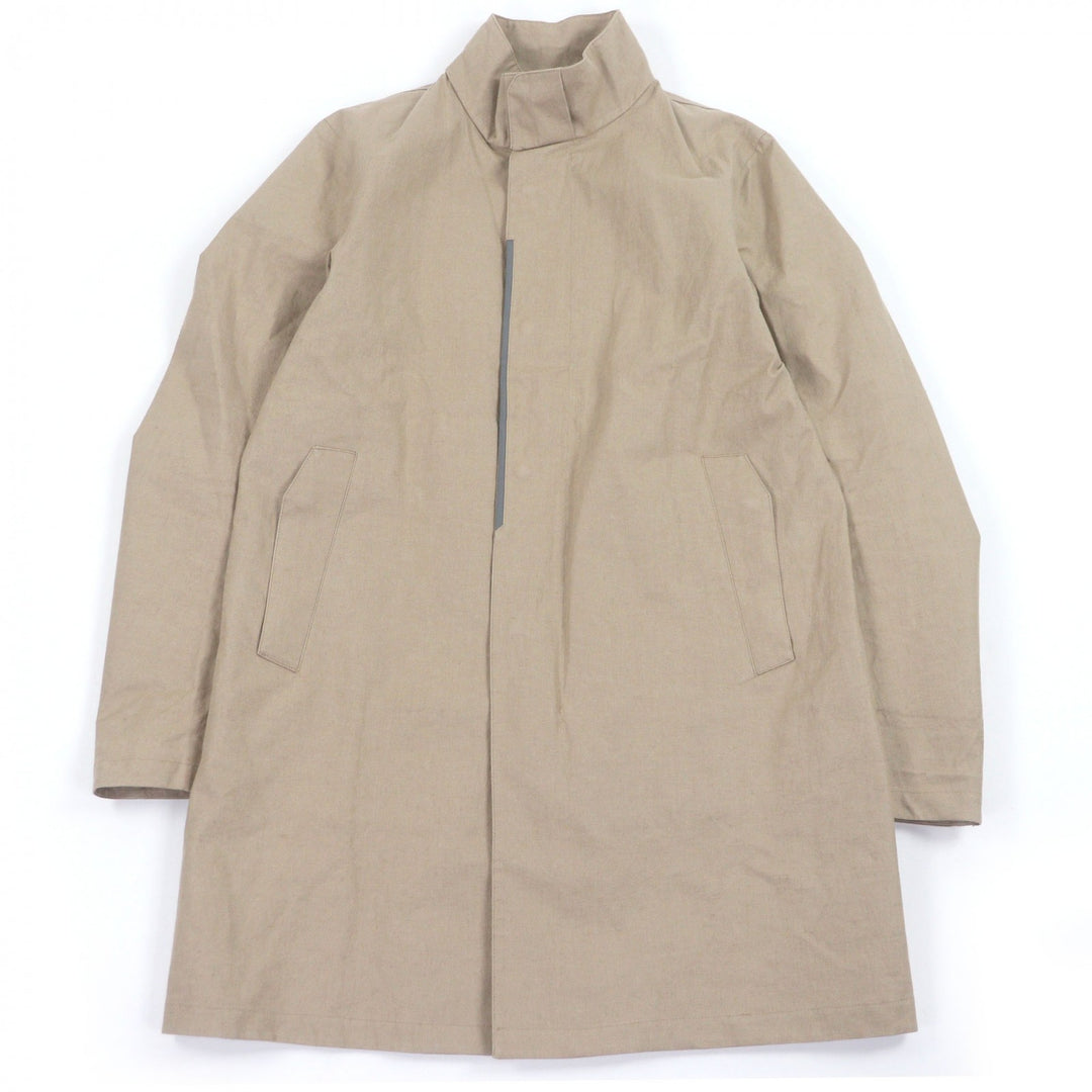 Excellent Herno coat Laminar stand collar beige linen mens 48 IM041UL