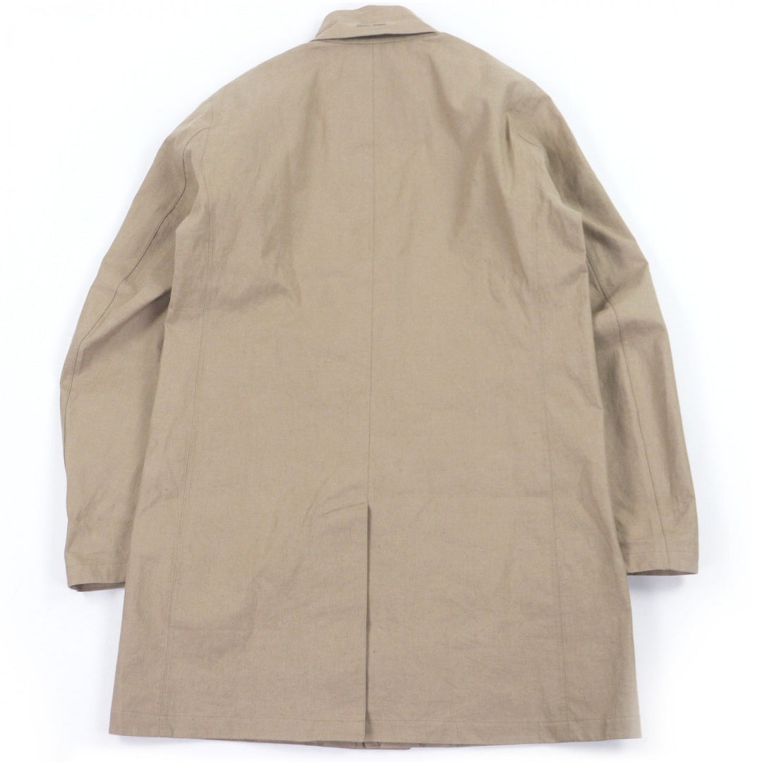 Excellent Herno coat Laminar stand collar beige linen mens 48 IM041UL