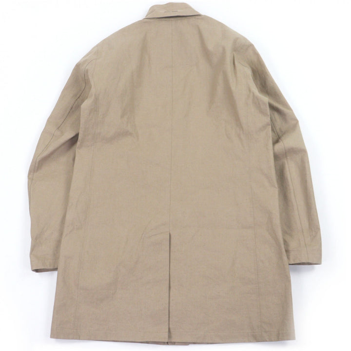 Excellent Herno coat Laminar stand collar beige linen mens 48 IM041UL