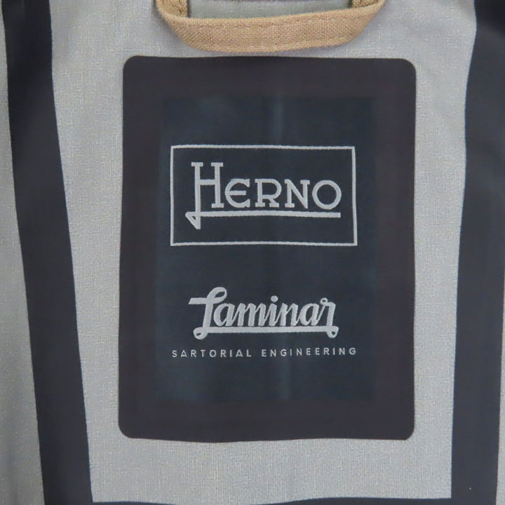 Excellent Herno coat Laminar stand collar beige linen mens 48 IM041UL