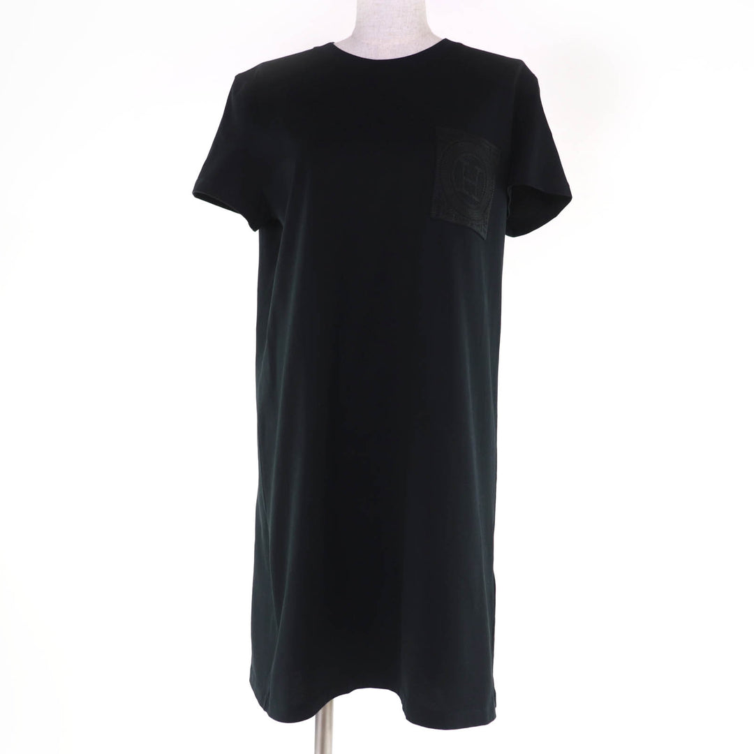 Pristine HERMES one piece H embroidered short sleeves black Women 40 4E4515DA