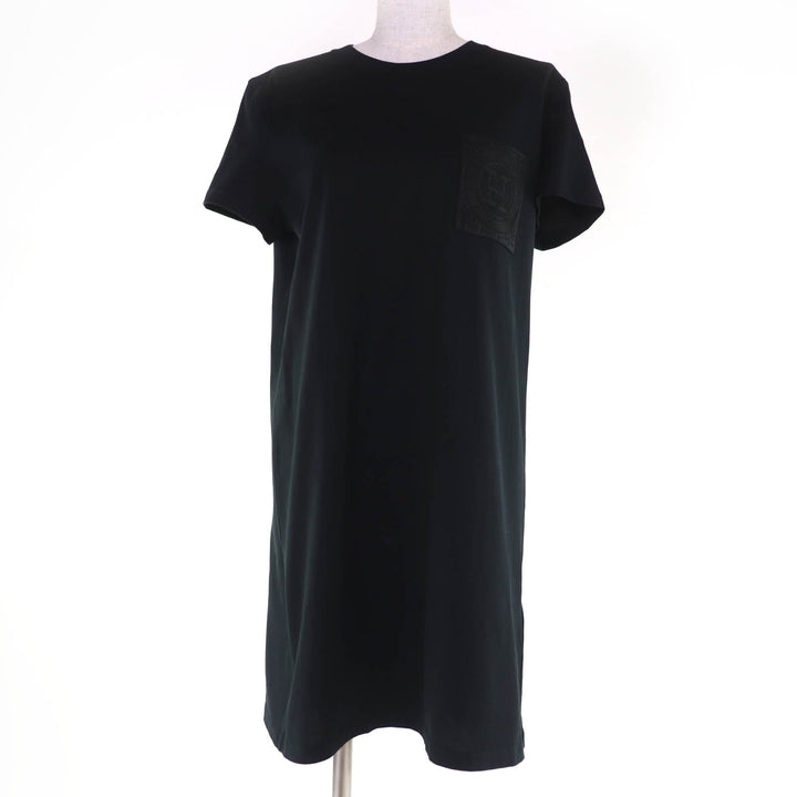 Pristine HERMES one piece H embroidered short sleeves black Women 40 4E4515DA