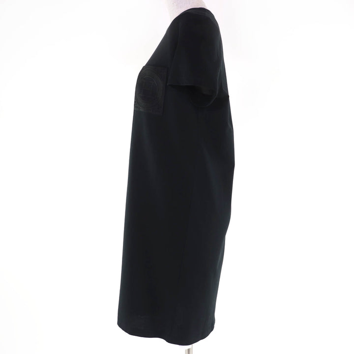 Pristine HERMES one piece H embroidered short sleeves black Women 40 4E4515DA