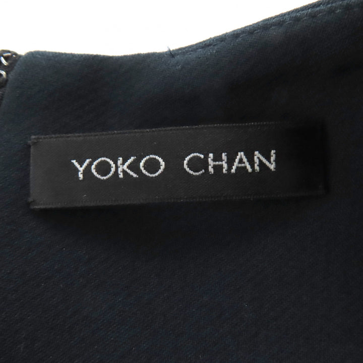 Excellent YOKO CHAN one piece Dark navy polyester Women 36 YCD-120-565