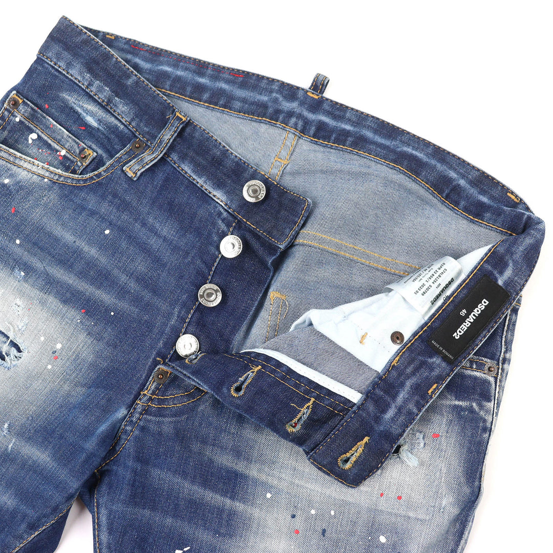 Discounted Great DSQUARED2 Denim SUPER TWINKY JEANS Distressed Skinny Jeans 46 S74LB1254