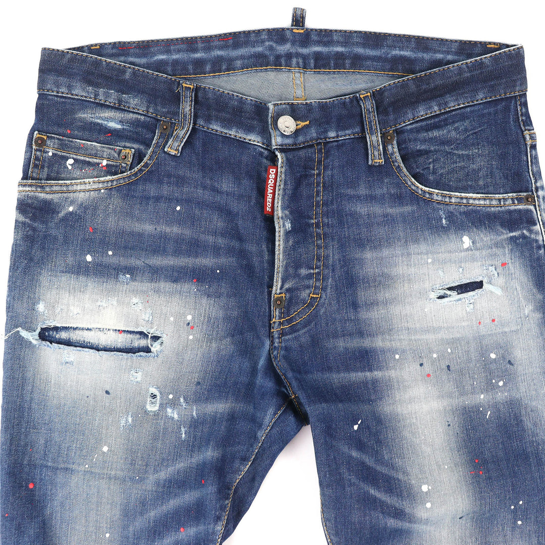Discounted Great DSQUARED2 Denim SUPER TWINKY JEANS Distressed Skinny Jeans 46 S74LB1254