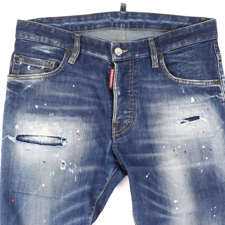 Discounted Great DSQUARED2 Denim SUPER TWINKY JEANS Distressed Skinny Jeans 46 S74LB1254