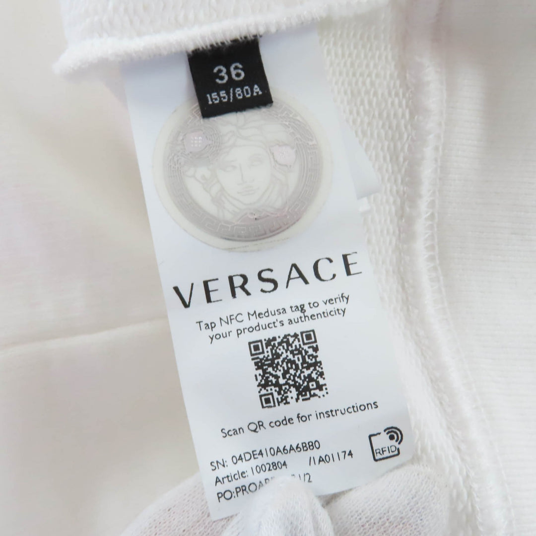 Great VERSACE hoodie Logo design long sleeve white cotton Women 36 1002804