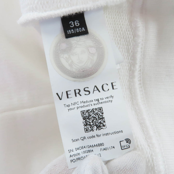 Great VERSACE hoodie Logo design long sleeve white cotton Women 36 1002804