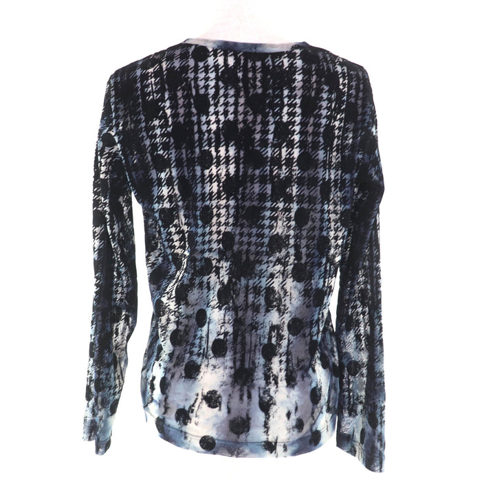 Excellent Y's blouse Houndstooth Dot Tulle Navy polyester Women 2 YM-T21-676