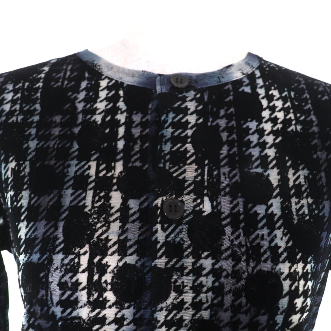 Excellent Y's blouse Houndstooth Dot Tulle Navy polyester Women 2 YM-T21-676