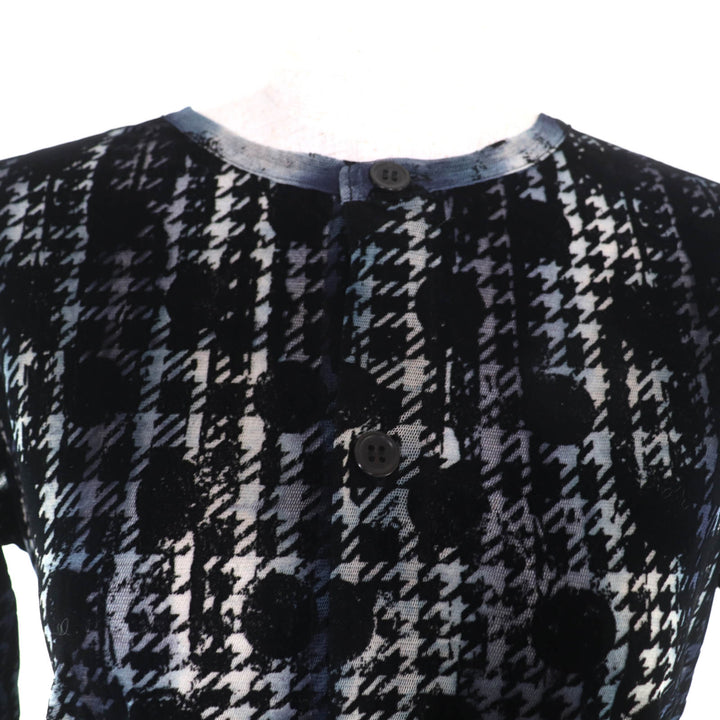 Excellent Y's blouse Houndstooth Dot Tulle Navy polyester Women 2 YM-T21-676