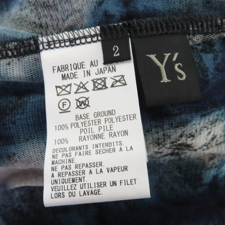 Excellent Y's T-shirt Houndstooth polka dot pattern flocked print long sleeve