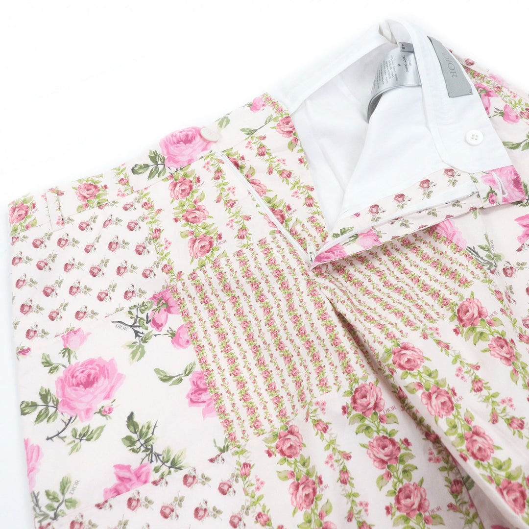 Excellent DIOR Shorts Floral rose print shorts pink cotton mens 48 293C170B5680