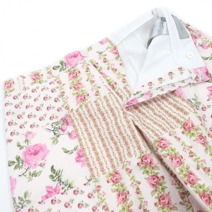 Excellent DIOR Shorts Floral rose print shorts pink cotton mens 48 293C170B5680