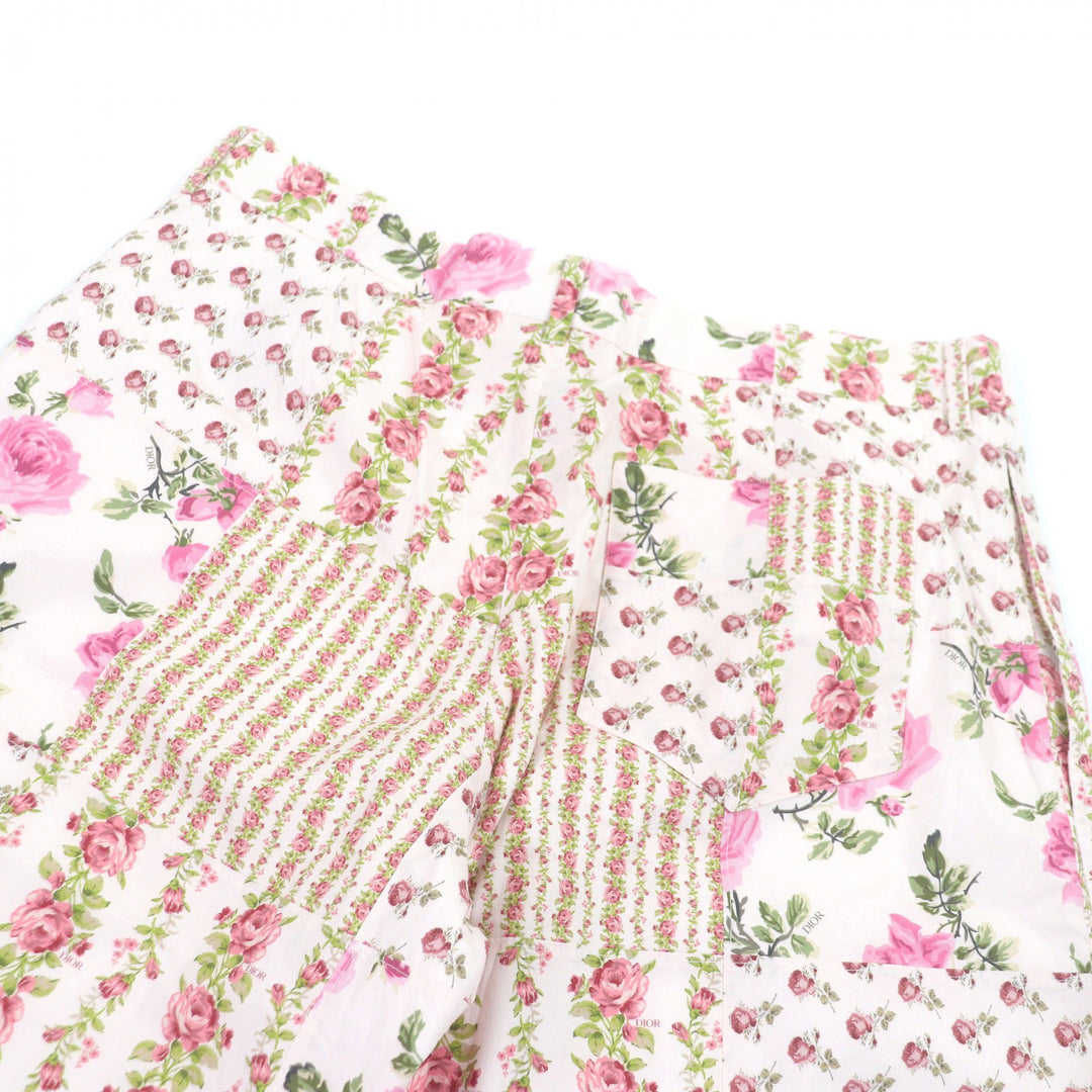 Excellent DIOR Shorts Floral rose print shorts pink cotton mens 48 293C170B5680