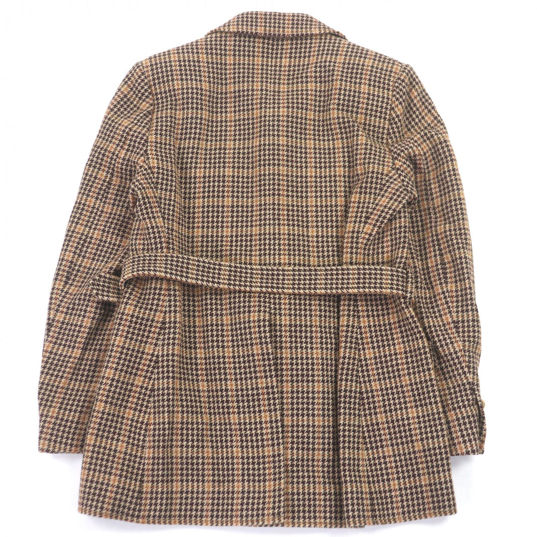 Excellent GUCCI Jacket Houndstooth Brown wool mens 46 609478