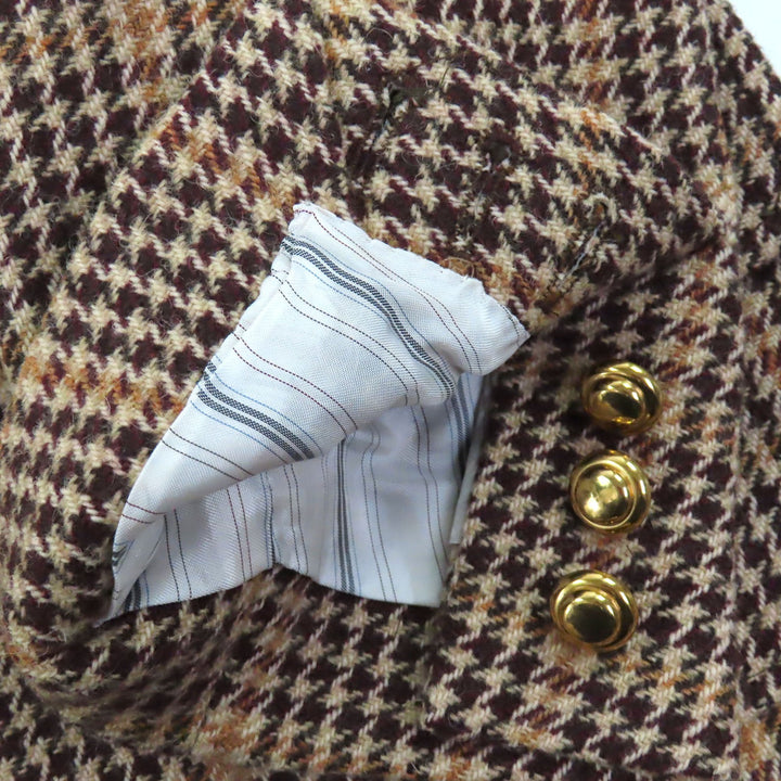 Excellent GUCCI Jacket Houndstooth Brown wool mens 46 609478