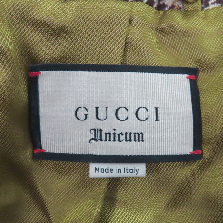 Excellent GUCCI Jacket Houndstooth Brown wool mens 46 609478