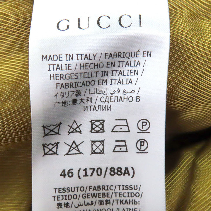 Excellent GUCCI Jacket Houndstooth Brown wool mens 46 609478