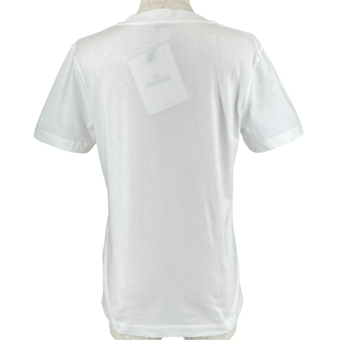 Excellent MONCLER Short sleeve T-shirt Brand logo Rhinestone logo white cotton M