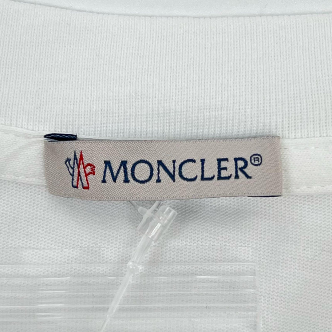 Excellent MONCLER Short sleeve T-shirt Brand logo Rhinestone logo white cotton M