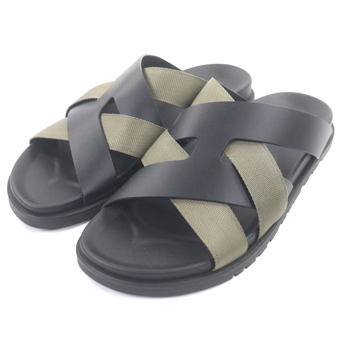 Pristine HERMES Sandals Casimir Cross Strap Slides mens 42
