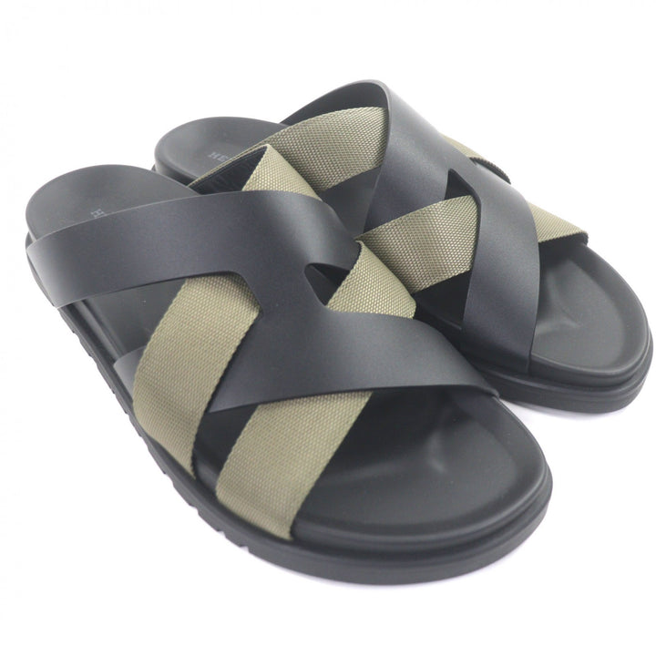 Pristine HERMES Sandals Casimir Cross Strap Slides mens 42