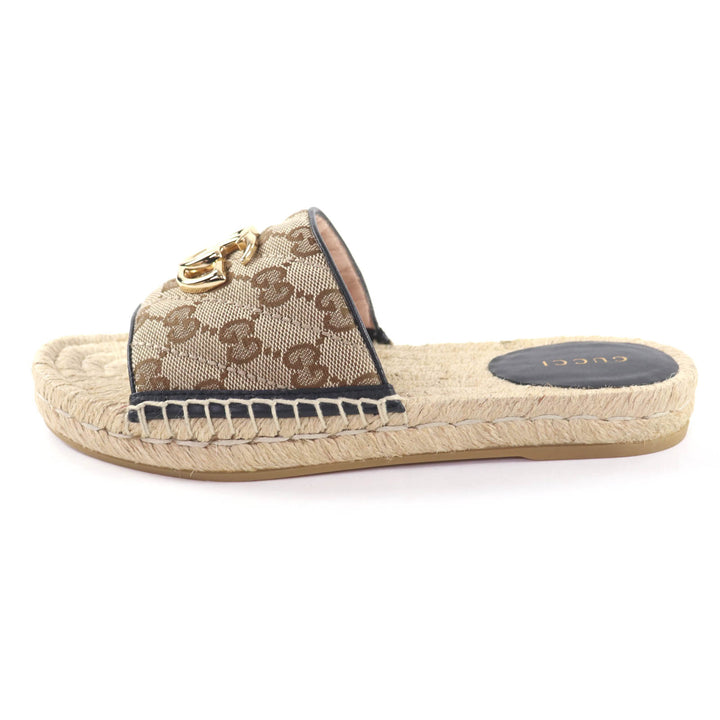 Excellent GUCCI Sandals GG Marmont espadrilles beige GG canvas Women 35 620120