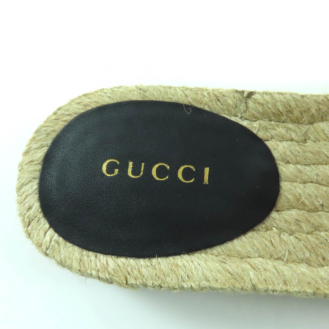 Excellent GUCCI Sandals GG Marmont espadrilles beige GG canvas Women 35 620120