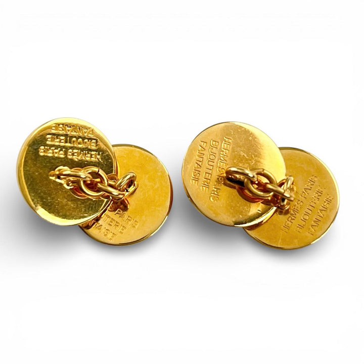 Great HERMES Cufflinks cufflinks Serie 2-piece set gold mens