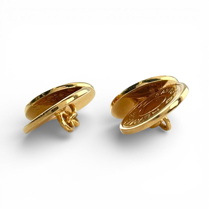 Great HERMES Cufflinks cufflinks Serie 2-piece set gold mens