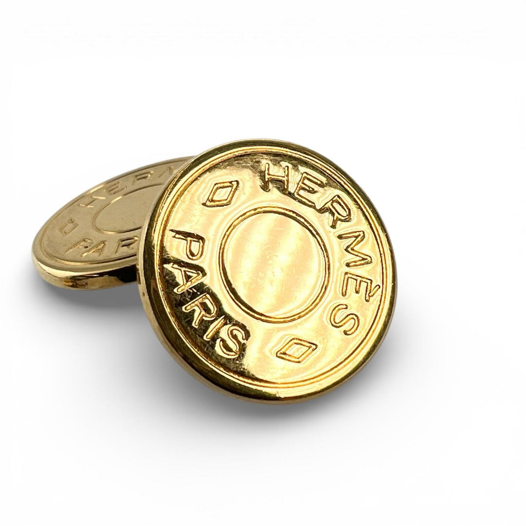 Great HERMES Cufflinks cufflinks Serie 2-piece set gold mens