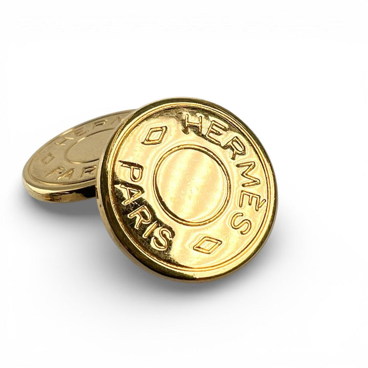 Great HERMES Cufflinks cufflinks Serie 2-piece set gold mens
