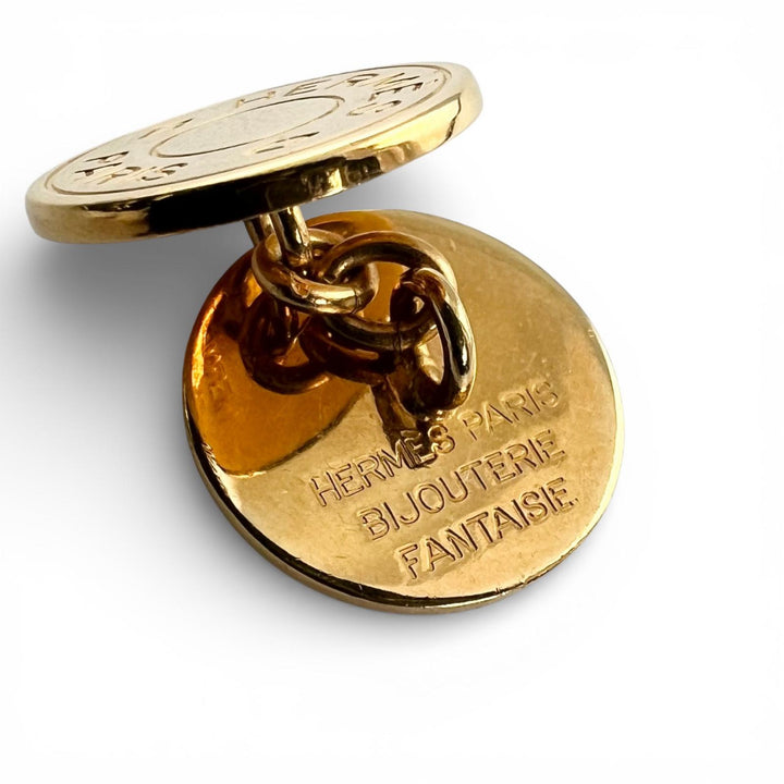 Great HERMES Cufflinks cufflinks Serie 2-piece set gold mens
