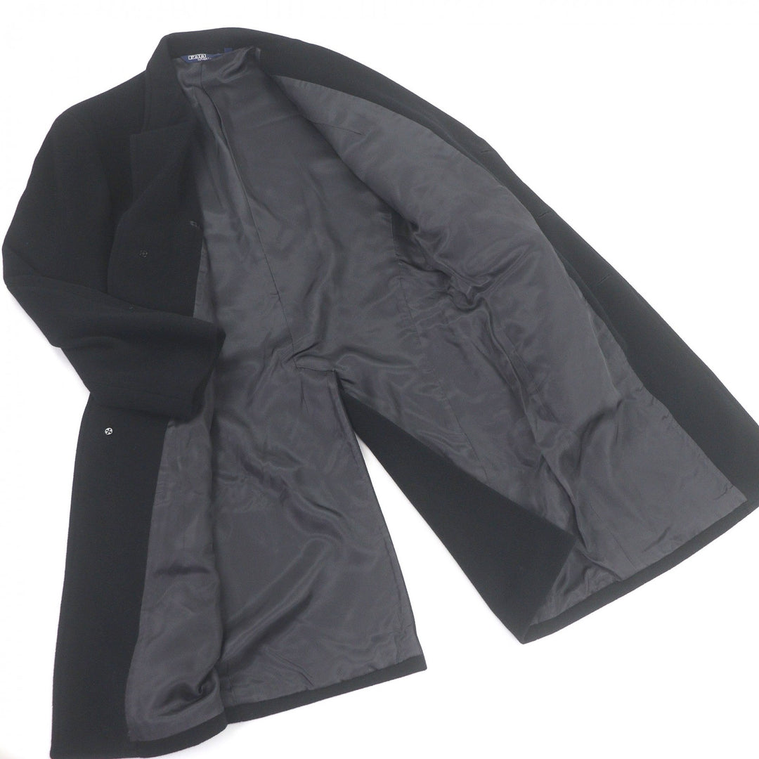 Very Good POLO RALPH LAUREN Chester coat fly front black hair mens L
