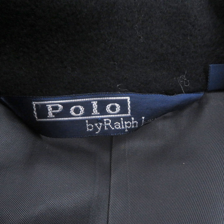 Very Good POLO RALPH LAUREN Chester coat fly front black hair mens L