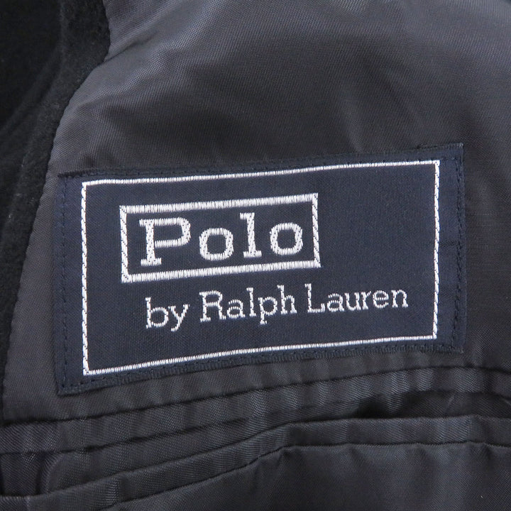 Very Good POLO RALPH LAUREN Chester coat fly front black hair mens L