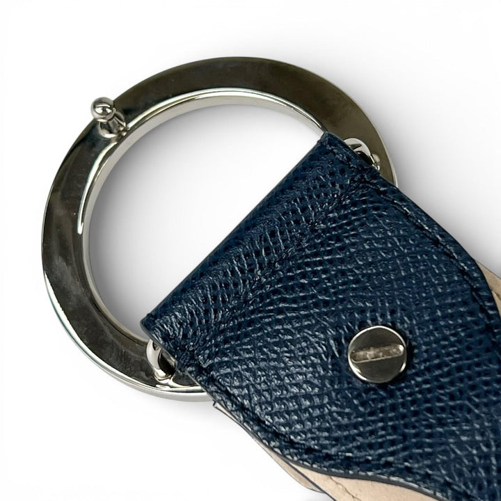 Great BVLGARI belt Bulgari Bulgari Man Navy leather mens 44 39546