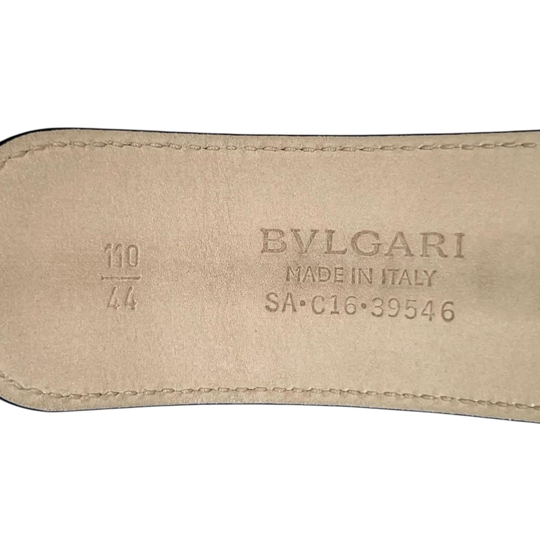 Great BVLGARI belt Bulgari Bulgari Man Navy leather mens 44 39546